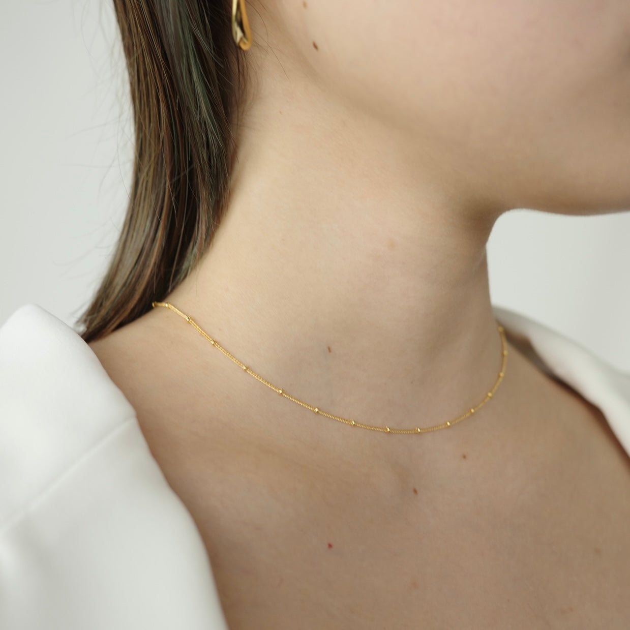 18KGP Dot necklace