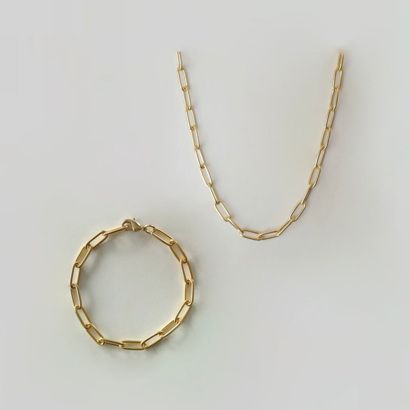 18KGP OVAL SET (Necklace × Bracelet) – RUMÉL