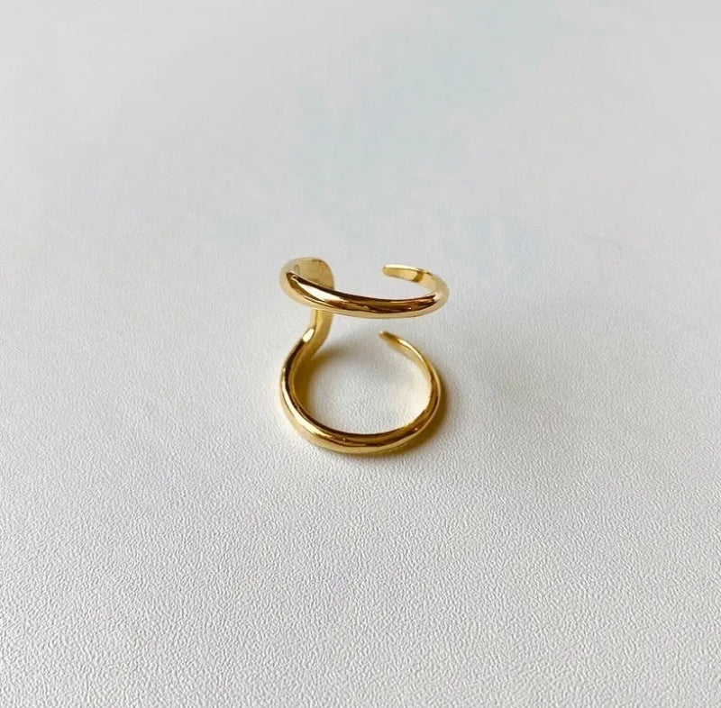Modern layerd ring gold