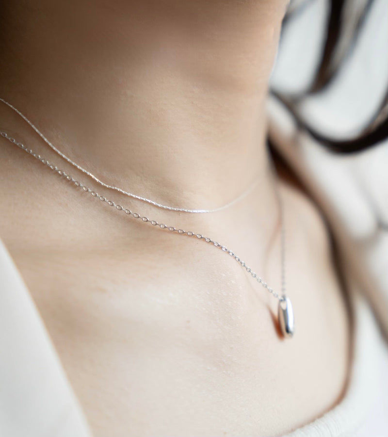 Simple narrow necklace(SV925)