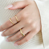 Modern layerd ring gold